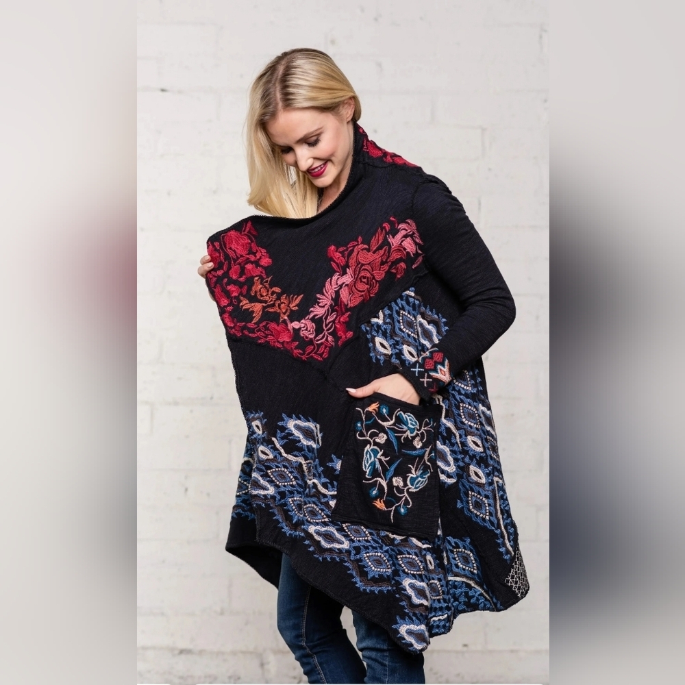 Cotton Embroidered Coat/Wrap/Jacket ☆ Boho - Picture 3 of 8